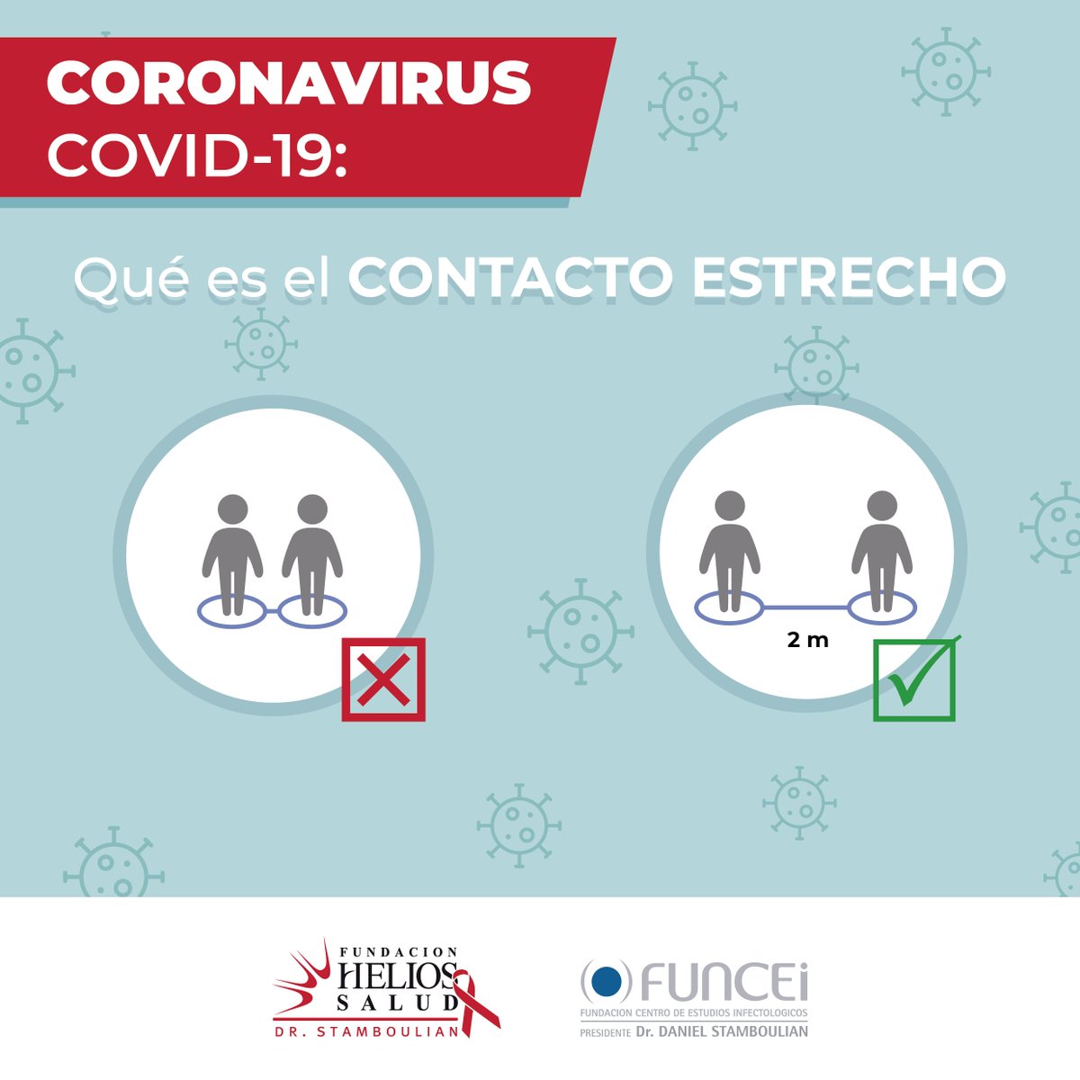📢 CONTACTO ESTRECHO: 📌 Cualquier persona q haya permanecido a una distancia menor a 2 metros con un caso confirmado mientras el caso presentaba síntomas durante al menos 15 minutos. Encontrá más criterios en: argentina.gob.ar/salud/coronavi…

<a href="/HeliosFundacion/">Fundacion Helios</a>  <a href="/FundStamboulian/">FUNCEI</a>