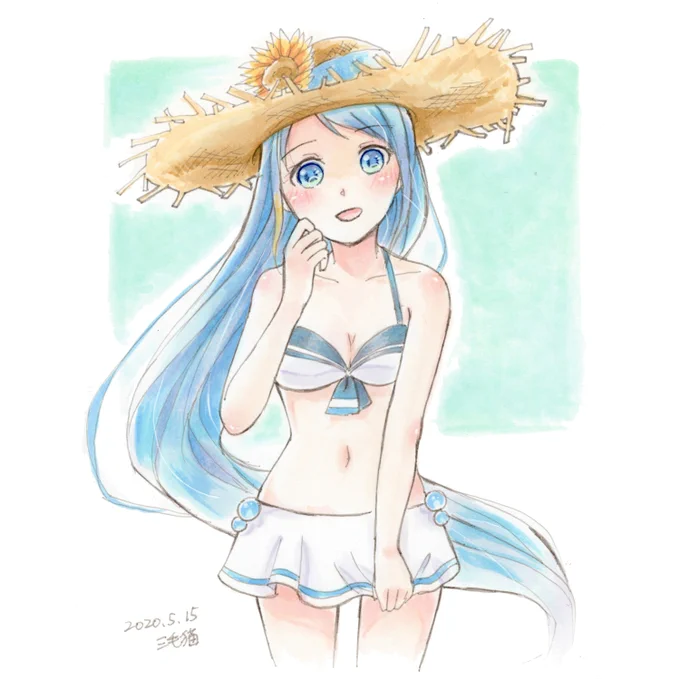 「提督! に、似合ってます、か……?」

五月雨ちゃん水着mode(想像図)です!

#艦これ版深夜の真剣お絵描き60分一本勝負
#艦これ版真剣お絵描き60分一本勝負_20200515
#艦これ #五月雨 #コピック 