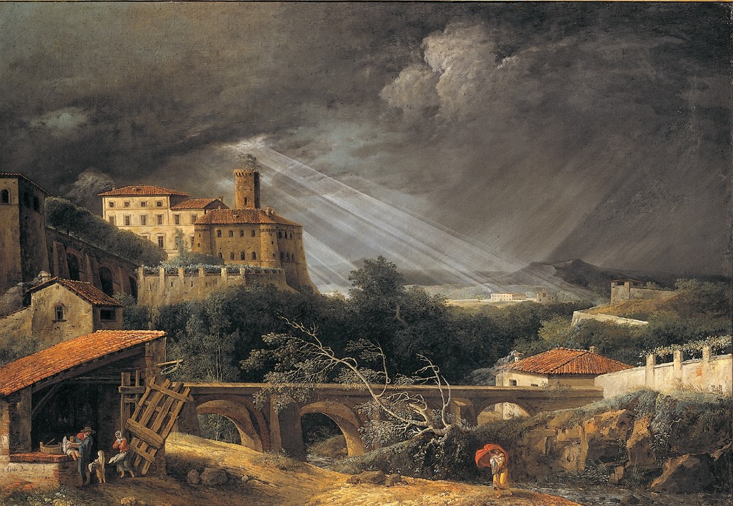MuseiRealiTo's tweet photo. Veduta di Collegno con effetto di temporale: la natura talvolta è inquieta ma torna sempre ad essere tranquilla e silenziosa, come in questo Paesaggio con effetti di luna. Jules César Denis van Loo dipinse entrambe le opere tra 1792 e 1794 #ClimateMW #AmbienteMW #MuseumWeek https://t.co/nk4RJ4zCTR