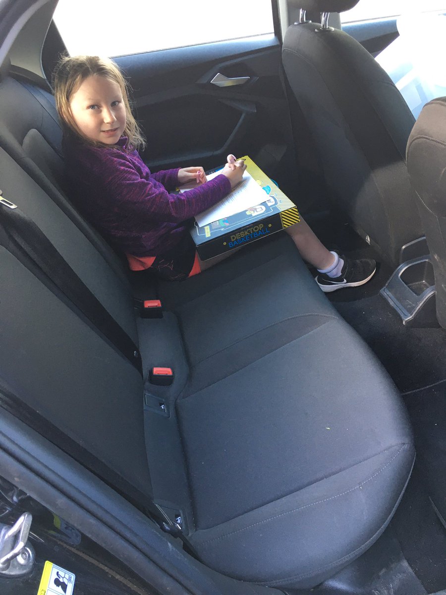 Felicity decided to not only read up a tree but to do each of her subjects in a place picked out of a hat! Started with spag in the car... <a href="/DaVinci_BPS/">DaVinci_BPS</a> <a href="/BlackrodPSch/">Blackrod Primary</a>