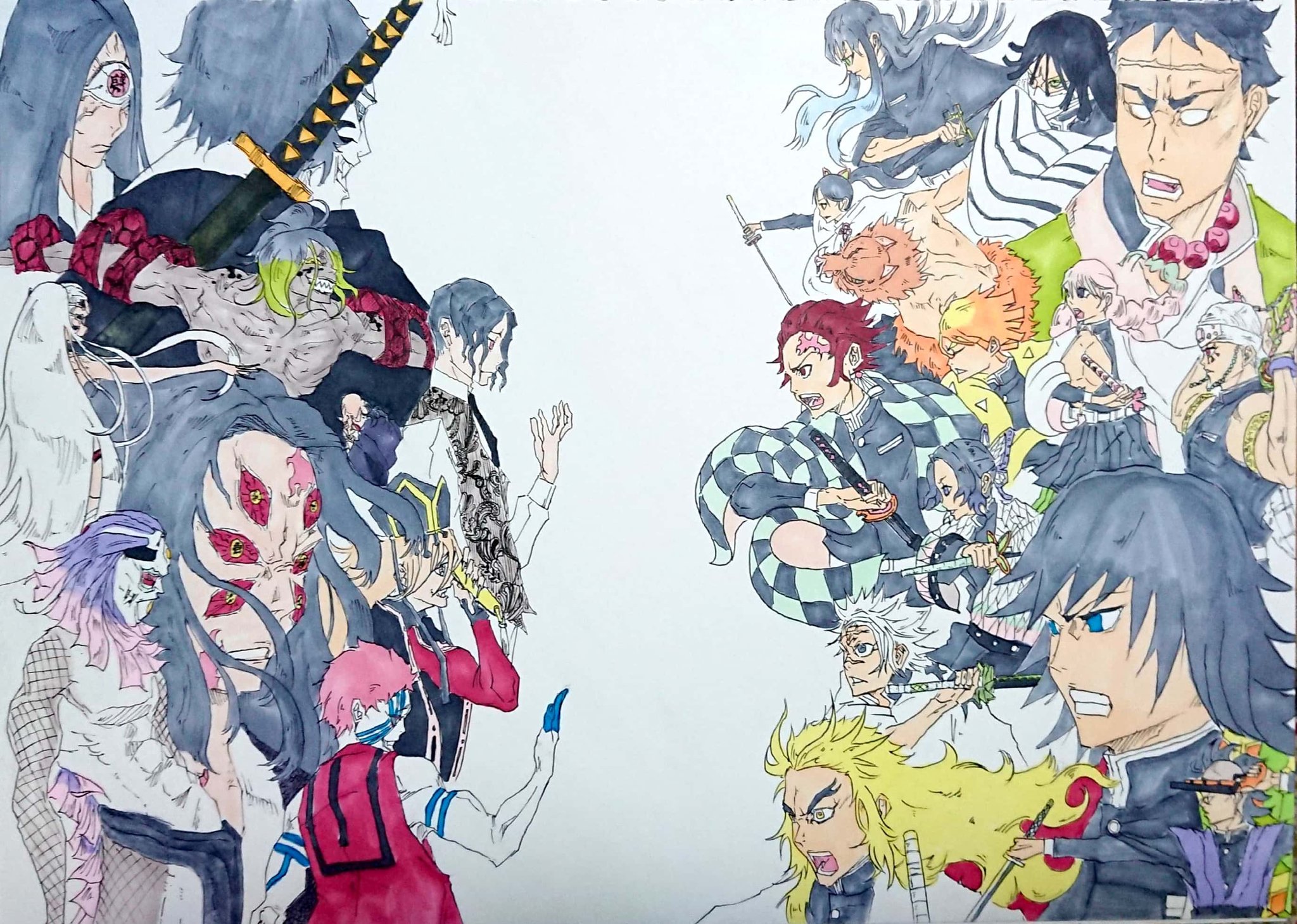 サラッとおえかきチャンネル 鬼滅の刃主要全キャラ集結イラスト Youtubeに作成動画アップしました ぜひご覧下さい T Co Delfmlksra 鬼滅の刃イラスト アナログイラスト コピック T Co 9r1nmzr79k Twitter