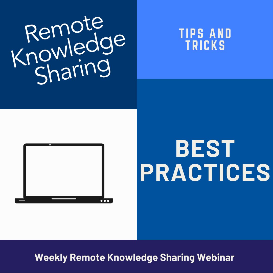 Curious to hear how other professionals are coping with #workingfromhome? Have some questions on what's working or maybe how it could work better? Join us today from 2-3 PM EST for out weekly Remote Knowledge Sharing Webinar bit.ly/knowledge-shar…  #remotework #webinar
