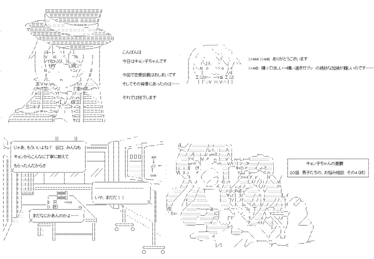 キョン子ちゃん20話。TS少女として友人にアドバイスをし終えて、ほっとして……その裏を見せました。男の子が残る女の子ならではの会話でした。PC→スマホ。#やる夫スレ 1/5 