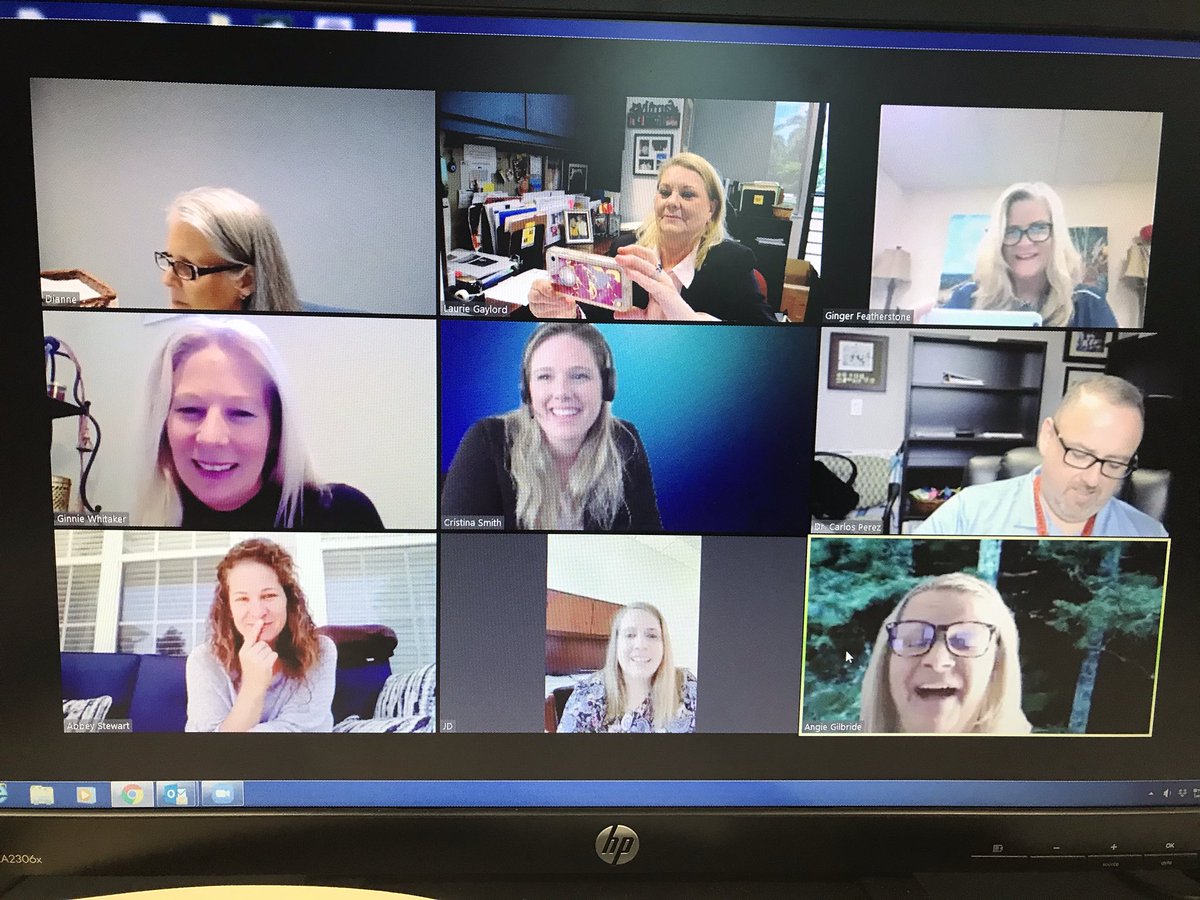 Angie Gilbride, Assistant Principal of the Year, Zoom announcement with FLDOE! One of the top 3 finalists for the state award. Good luck, Angie! #ALLINMMartin #MCSDSTRONG