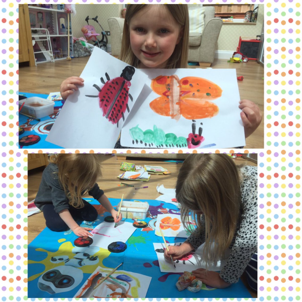 d_rach44's tweet photo. ⁦@prestolee_1911⁩ Olivia and Elizabeth enjoyed painting mini beasts today! 🎨 🖌 #alwaysaiminghigh https://t.co/3h08ghlpQj