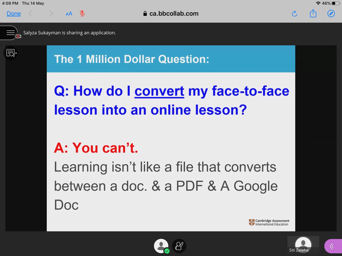 Attended Ms Siti’s sharing yesterday on webinar. Thank you Siti, interesting talk <a href="/HISEnglish/">HIS English Dept</a> <a href="/HISEdTech/">Learning Innovation at HIS</a> #HIS_Learning