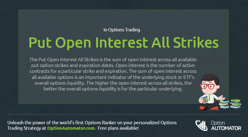 OptionAutomator's tweet image. You can use the open interest across all puts in the options chain to judge the liquidity of the underlying.  Check a short definition here brutus.ws/bj2 and how to use it in your #OptionsTrading strategy.