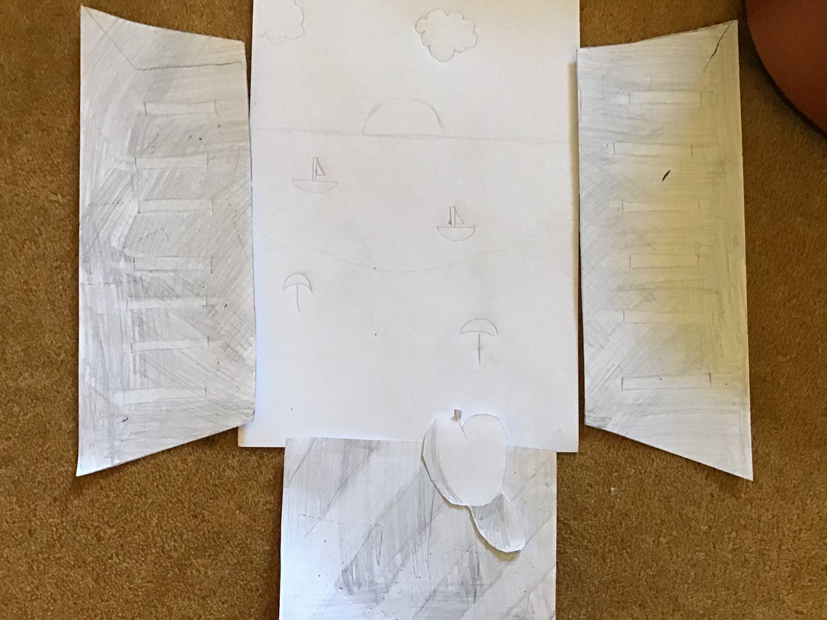 ArtDownsend's tweet photo. In the Upper School, Year 6 used their imaginations to create their ideal view while Years 7 &amp; 8 have been working on an exciting ‘Artist in a Box’ project; we're hoping to share some of these projects next week! @DownsendSchool #keepdrawing #create https://t.co/h39N279ajB