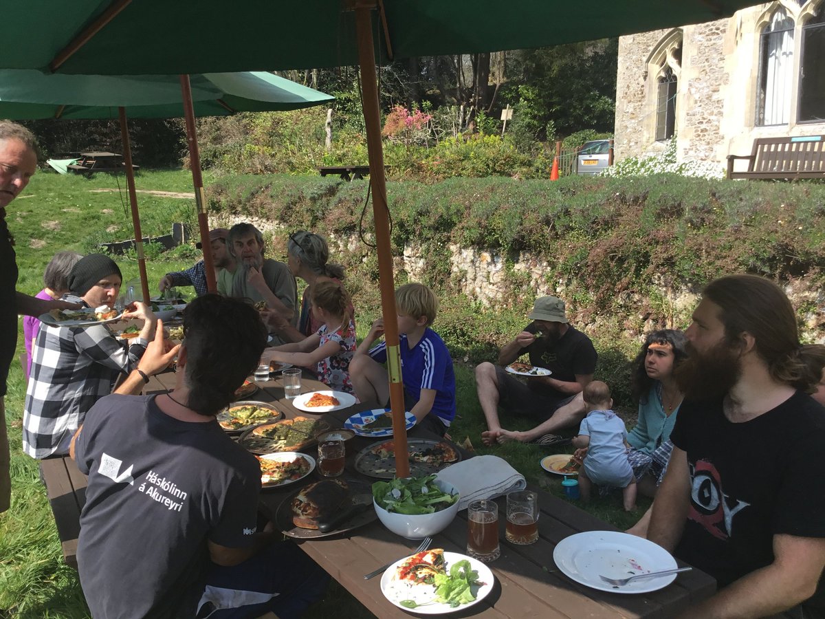 Community lunch in the sun.