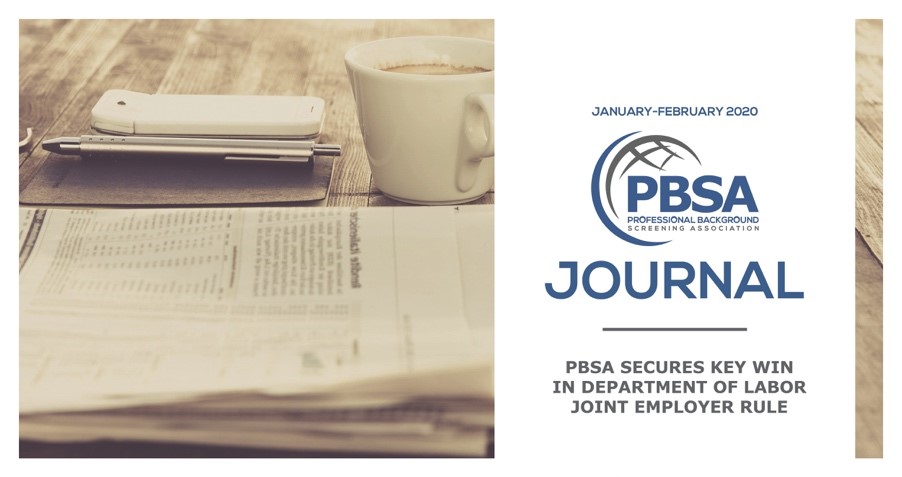 PBSA's tweet image. In the latest edition of the PBSA journal, industry experts speak out on the impact of COVID-19 on the screening industry, paid leave laws, vendor management, data sources – and more. Check out the latest edition here bit.ly/3f7xTe1