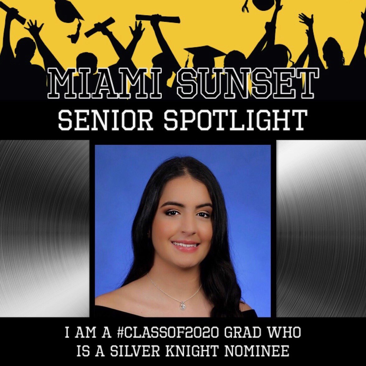 Meet Mariela Mendoza.  She is a Miami Sunset Silver Knight Nominee for the #Classof2020.  You make us proud Mariela! Go Knights! @MDCPSSouth @MiamiSup @MDCPS 

#MDCPSGrad
#Classof2020
#MeetMDCPSGrads
#SeniorSpotlight