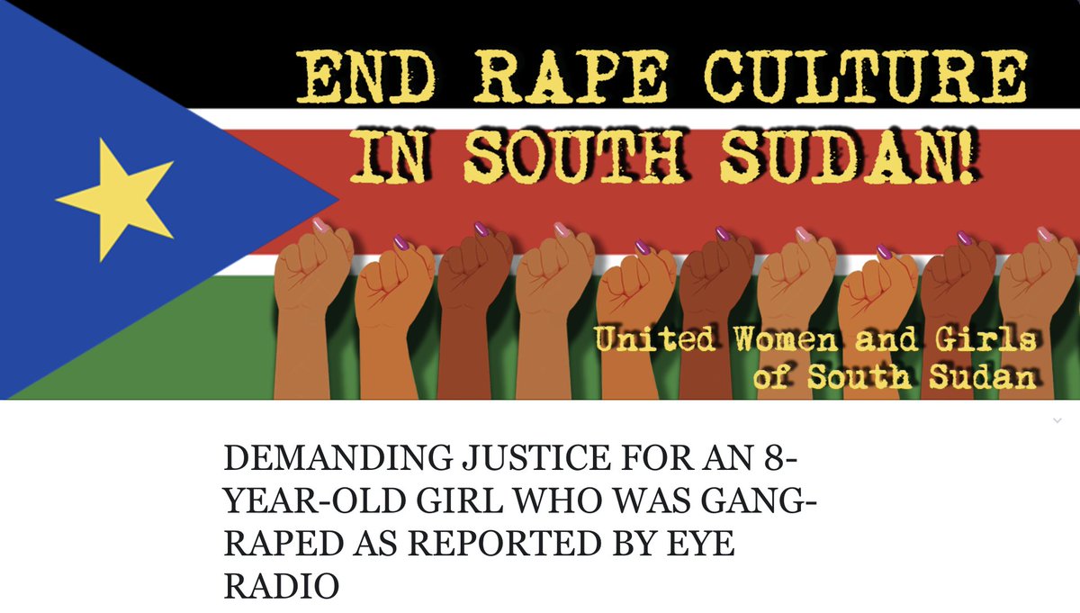CrownTheWoman's tweet photo. We demand justice! End rape in #SouthSudan ! Click the link to read the full statement of the United Women and Girls of South Sudan #SSOT https://t.co/WAhQVLKGjC https://t.co/ubqmvqPXRn