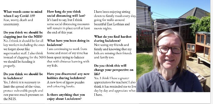 aberladyschool's tweet photo. P5/6 have been interviewing family members during this difficult time. They wrote out their interviews in a magazine format. Well done. #aps56 https://t.co/nj8WLLAfyz