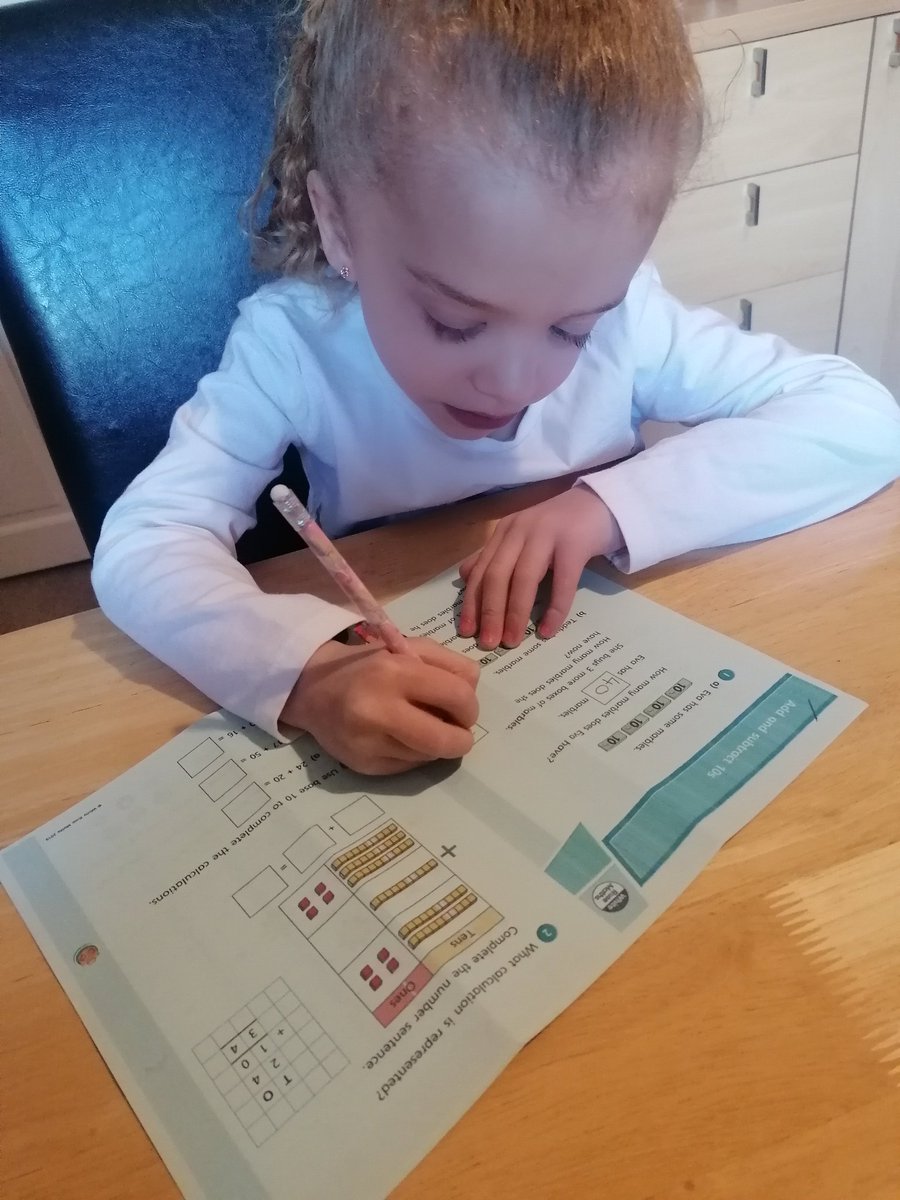 Cat19762017's tweet photo. Evie doing the White Rose maths sheets 😊 @ClassPanda https://t.co/XEgRWLolGO
