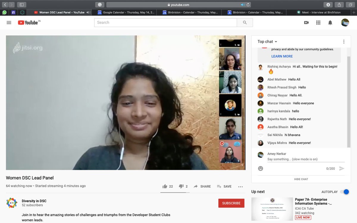 DSCmitaoe's tweet photo. Yesterday's Virtual panel discussion event,where speakers speak about their experiences and impact of the techs in their life and in the surrounding.
A really good discussions were made up & worth watching too.👩🎓
#dsc #developerstudentclubs #google #gdg #woman #womendeveloper https://t.co/yQXLCgCmRY