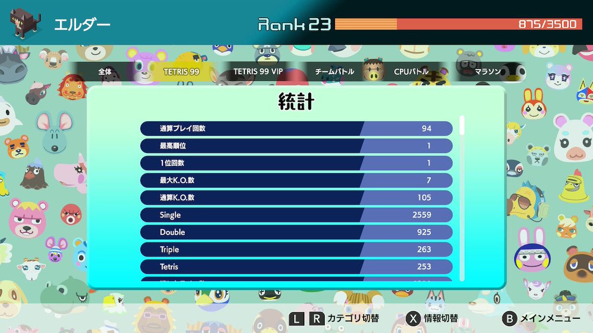 brown_switch's tweet photo. Brown・Switchのエルダーです。
エルダー遂に！『テトリス99』で、1位になりましたー！！やったぞー！！！

2枚目の写真を撮ったタイミングが悪すぎますね。笑

#Brown・Switch
#エルダー
#テトリス99
#1位 https://t.co/GoSwKPuM9t