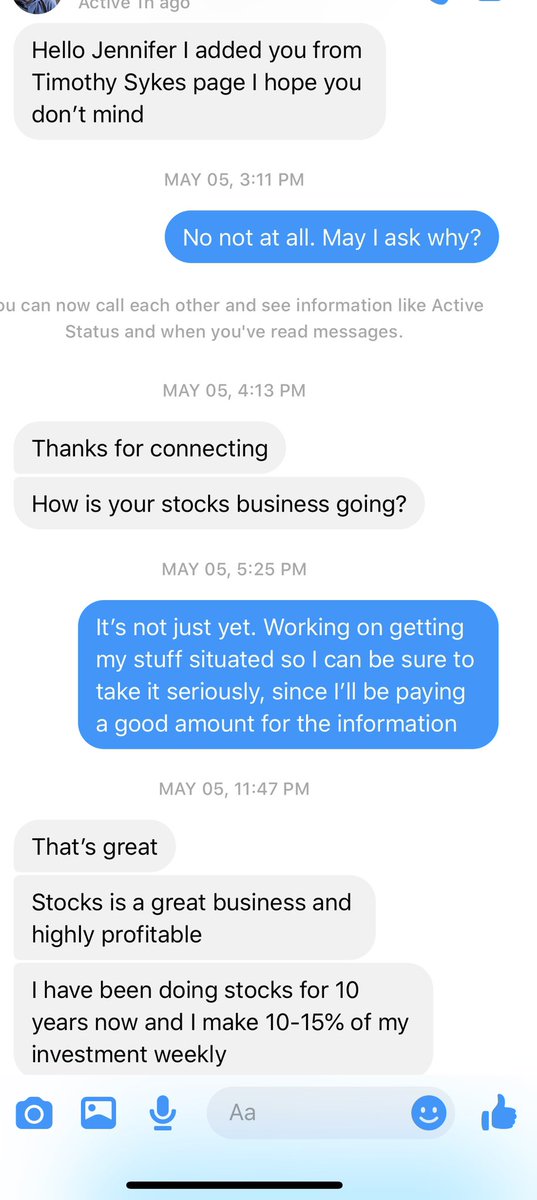 Jennjoannm's tweet photo. @timothysykes I didn’t think the answer would come from you! Lol Im getting ready to purchase ur market prep this weekend so I’ll be ready to work by Monday. I got messaged on FB. Any thoughts? I Think they’re just trying to trade for me but idk. His first message says he added me from ur pg. https://t.co/aTGdGCBywM