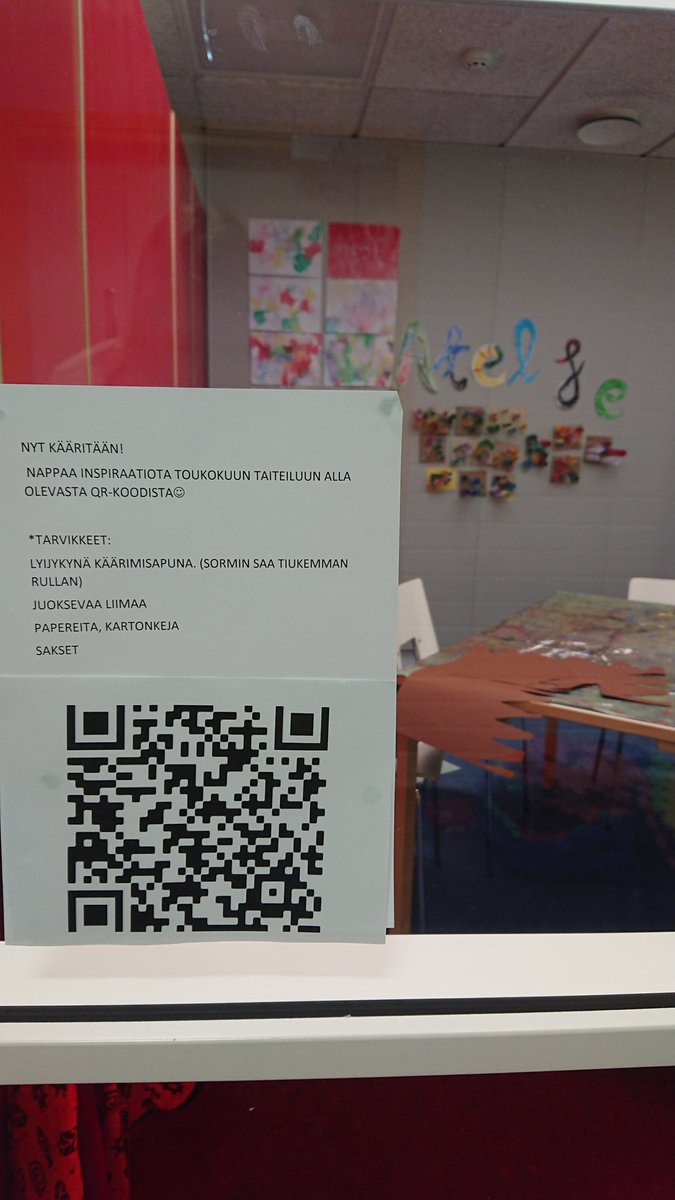 Joka kuukausi olen kevään ajan odottanut mitä uutta taide inspiraatiota lapset saavat. Nyt on käärimisen vuoro, ohjeet löytyy koodista. Tämä yhden opettajan halusta tehdä jotain koko päiväkodille. Jokainen toteuttaa tyylillään☀️ <a href="/HelsinkiOppii/">Helsinki Oppii</a> #innopäiväkoti