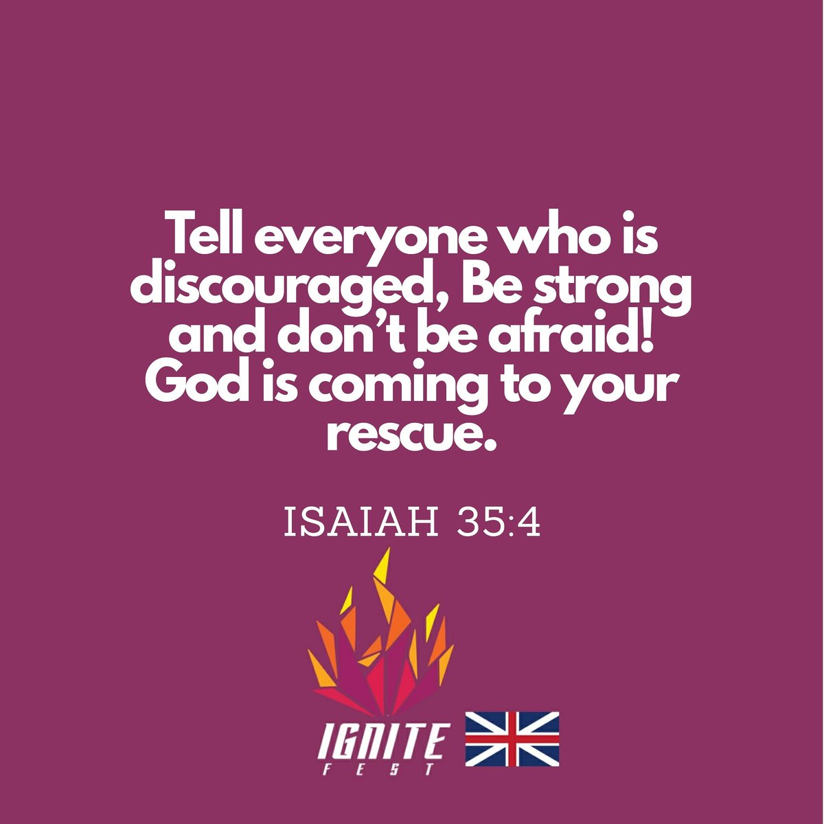 ignitefestUK's tweet photo. This is good news for you. Regardless of what it's looking like in your life right now, don't be afraid for the Lord God Almighty is coming to your rescue. Keep faith and expectation high. Pop 'Amen' in the comments if you're standing on this Word with us. #ignitefestuk https://t.co/1WRVQOZRXQ