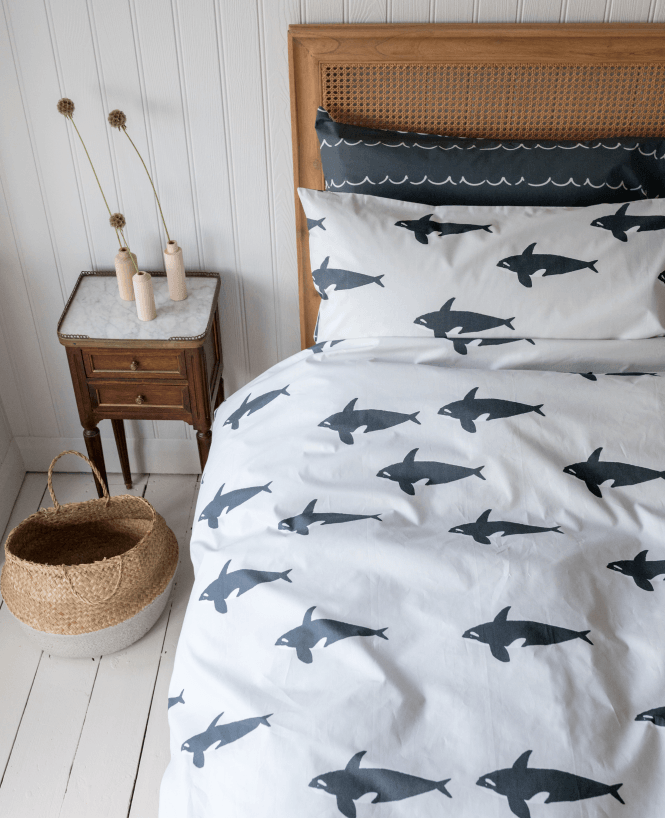 aspaceforkids's tweet image. Have you seen our brand new duvet sets? From beach to bedroom, this Orca design celebrates our oceans. Our Orca bedding sets feature striking monochrome killer whale motifs on one side of the duvet cover, whilst contrasting wave print adds an element of surprise on the reverse.