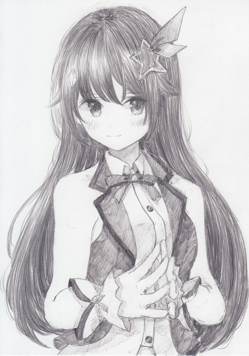 ときのそら 「シャーペンで描きました。
お誕生日おめでとうございます!二十歳おめでとうー!
#」|くろいうさぎのイラスト