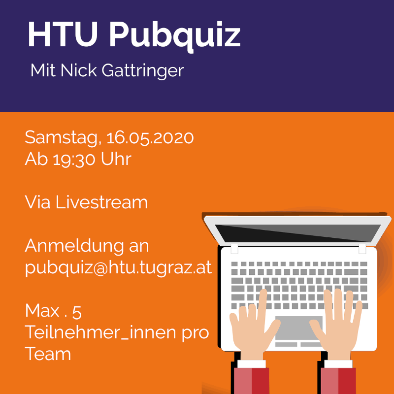 HTUGraz's tweet image. Morgen findet das Online-Pubquiz der HTU statt! 
Anmelden könnt ihr euch hier: facebook.com/events/2660524…