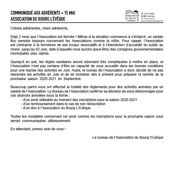 bourgleveque's tweet photo. Fin de saison pour l'association du Bourg L'Evêque 😔 https://t.co/2INF5Nljf8