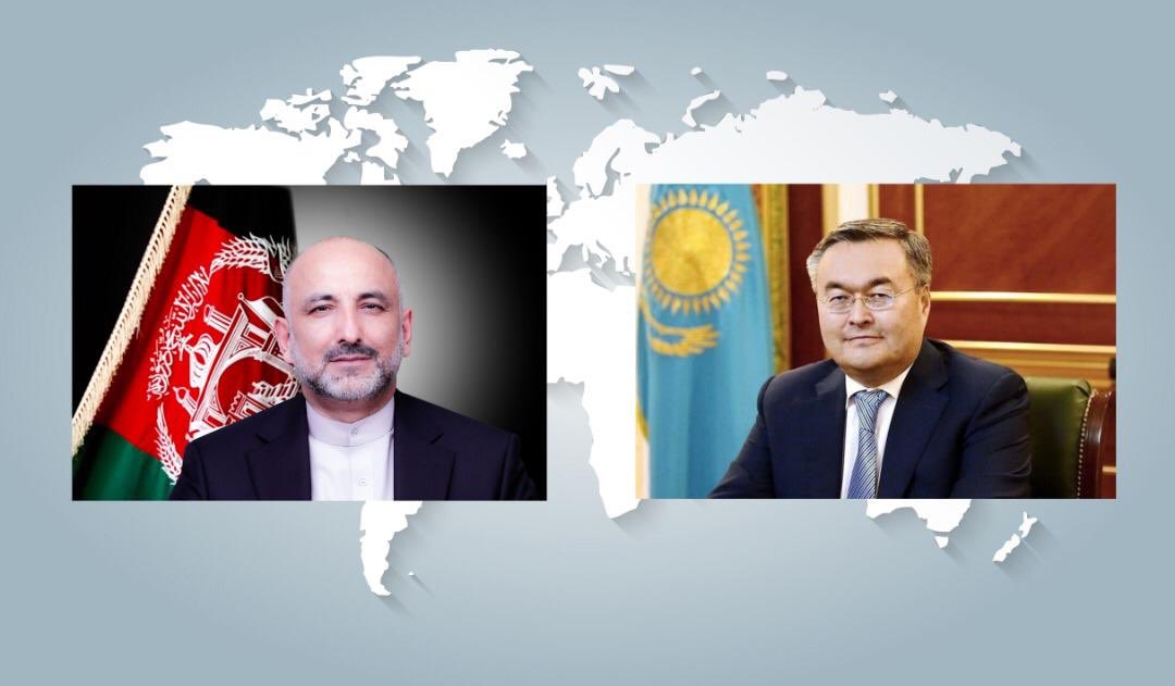 MHaneefAtmar's tweet photo. Had a wonderful phone conservation with HE Mukhtar Tleuberdi, Kazakhstan FM, on trade, wheat &amp; electricity imports, Afghan exports &amp; trilateral transit with Uzbekistan &amp; Turkmenistan.  Also talked about peace &amp; ceasefire. Grateful to Kazakhstan’s assistance and support. @MFA_KZ https://t.co/c0jsd00ehs