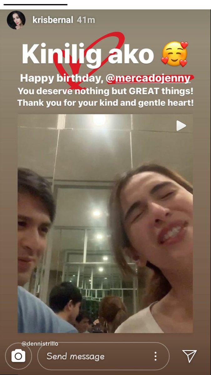 jenmfan's tweet photo. Pagbati galing kay #krisbernal ❤ @MercadoJen 
#HappyBirthdayJennylyn https://t.co/eyXdZ8gnCj