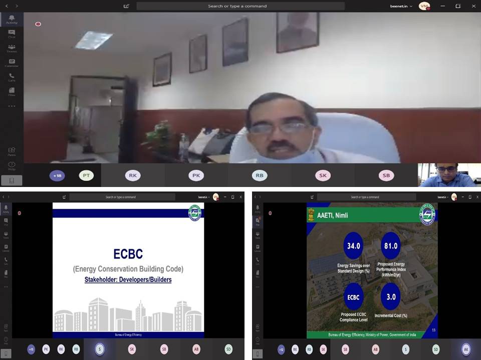Webinar on "Implementation of ECBC for Architects, Builders and Builder's Association” organized by Bureau of Energy Efficiency (BEE) on 15th May 2020 under the chairmanship of Shri Abhay Bakre, Director General, BEE. (1/3)