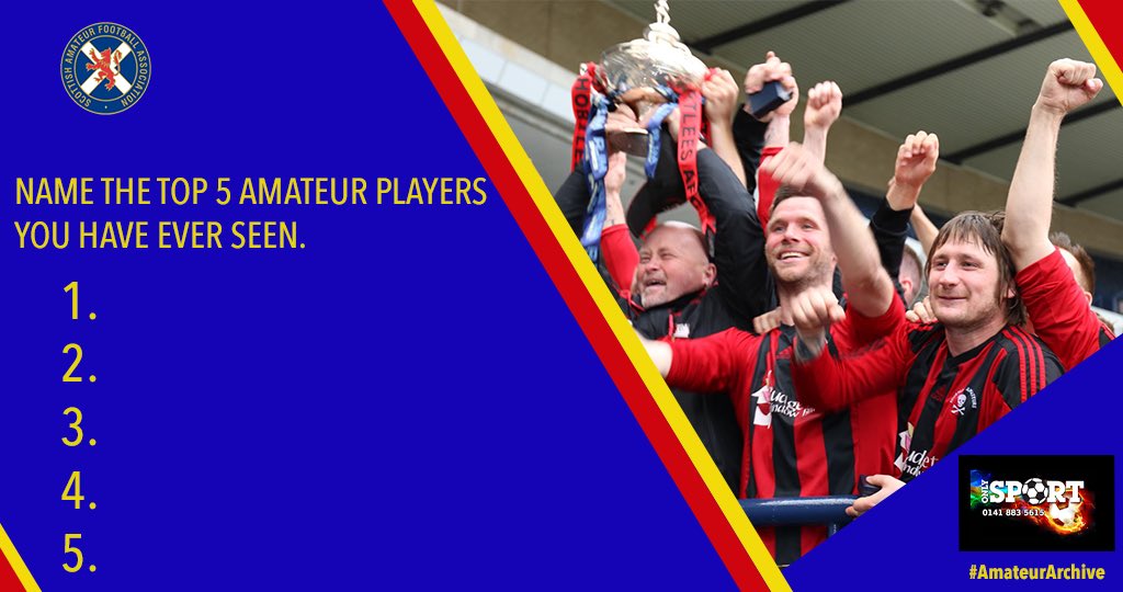 Here’s something that will get you thinking this Friday. 

Whether you are a player, club official, Amateur official, referee, a fan, who are the top 5️⃣ players you have seen grace the Amateur game in Scotland?

#AmateurArchive📂 #AmateurFamily