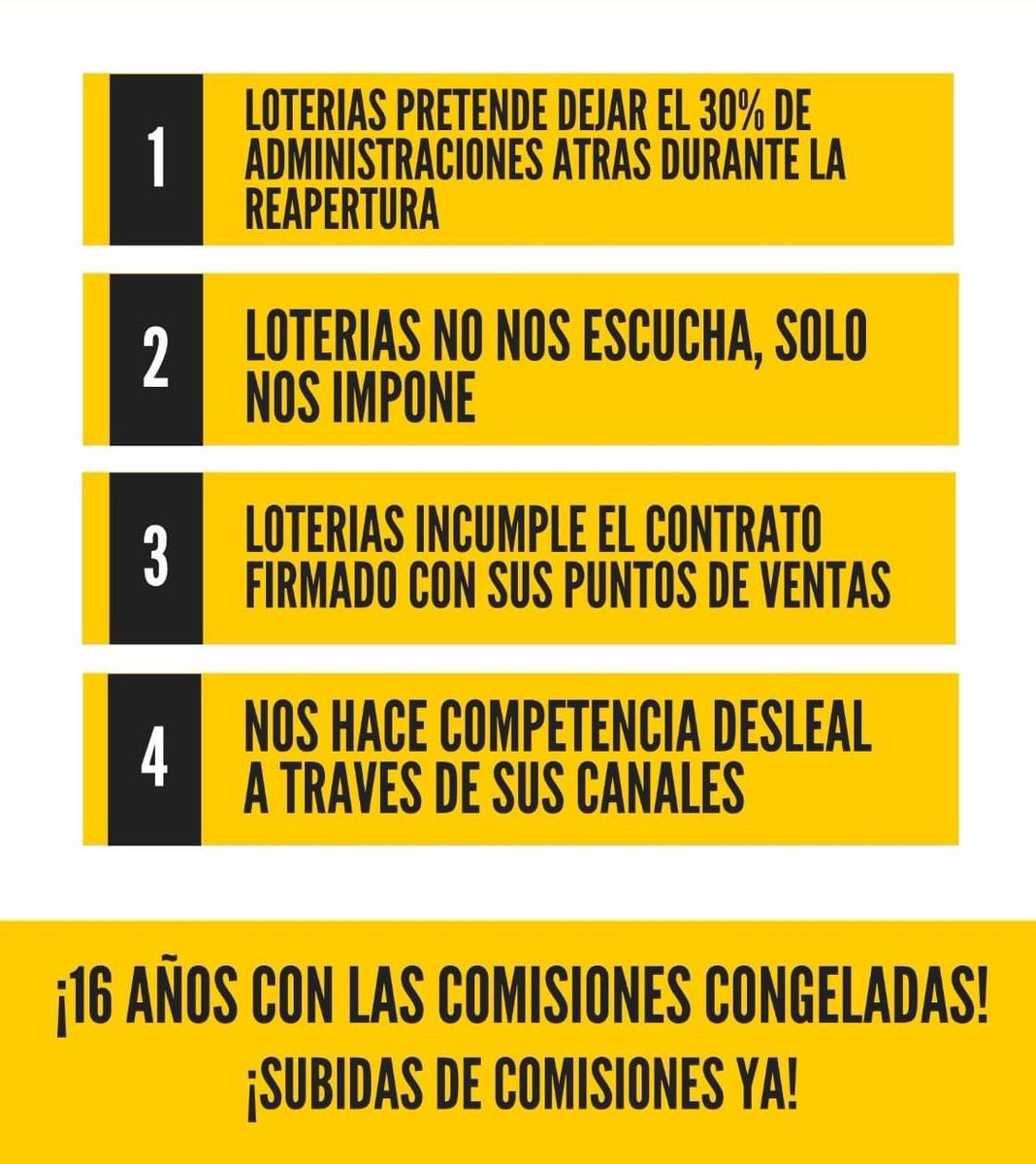 GranLoterias's tweet photo. Todo cuesta lo mismo que hace 16 años???

#LoterosEnLucha https://t.co/HgheMxqdnp