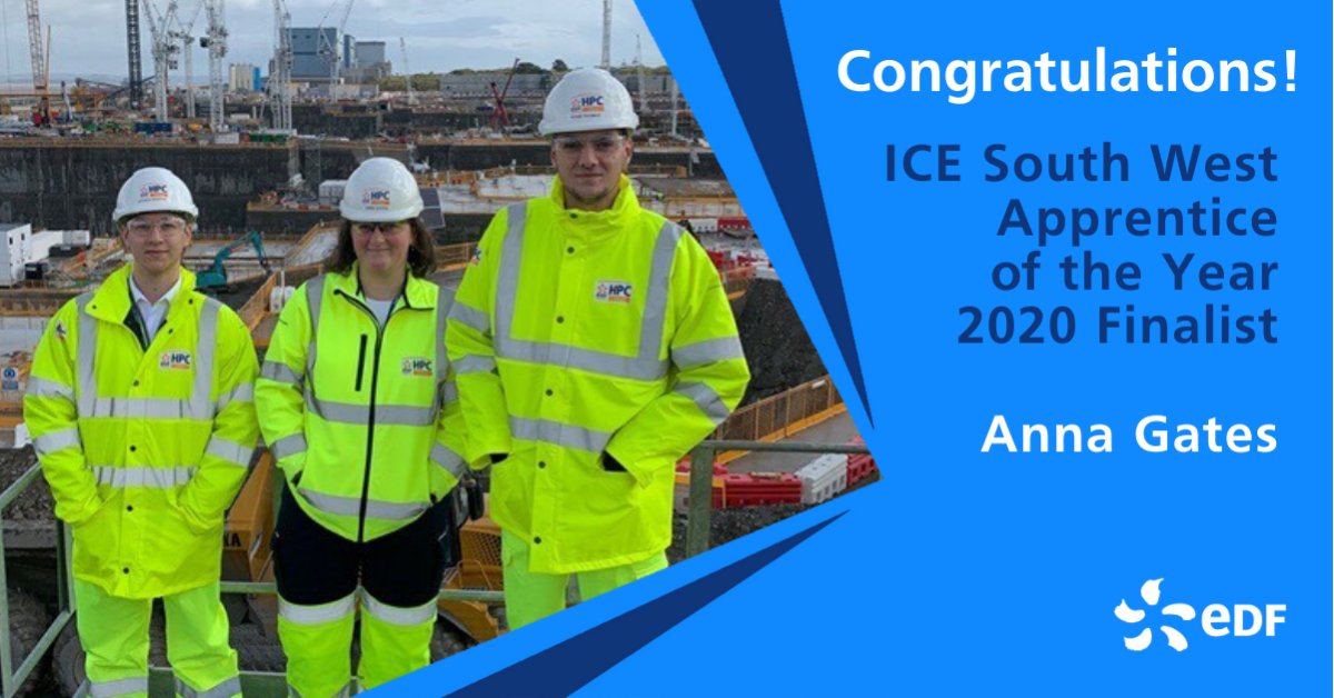 edfenergy's tweet photo. Congratulations to Anna Gates for being chosen as a finalist for the @ICESouthWest Apprentice of the Year Award 2020! 

Find out how you could join Anna on one of our @edfehinkleyc #apprenticeships: https://t.co/6nK7MfMp4v

#CivilEngineering #GenerationElectric #SouthWest https://t.co/x2hFMuQGZN