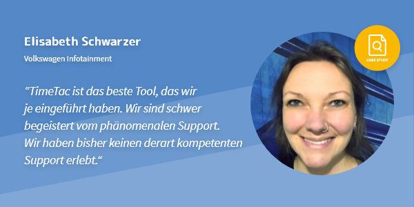 TimeTac's tweet photo. Das Hauptziel von VW Infotainment - mehr Transparenz 🔎 - wurde erfolgreich erreicht und alle Mitarbeiter 👥sind sehr zufrieden mit TimeTac ❤️. Warum unser Kunde so begeistert ist von TimeTac, kannst du in unserer neuen Case Study erfahren: https://t.co/Budfy2czoc https://t.co/JjXFcRNGZU