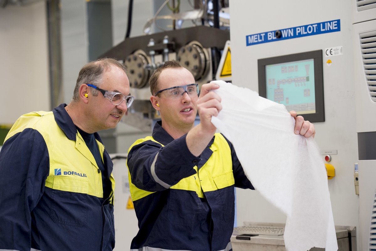 Borealis has converted its melt blown nonwovens pilot line at Linz in Austria to production. Supplying fabric produced using its latest HL912FB meltblown PP grade for manufacturing of FFP1-3 masks and mask inlays to local and regional partners bit.ly/2zBBHEf