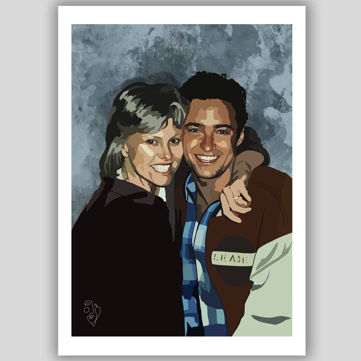 GmdAngela's tweet photo. Such an inspirational and philanthropist couple! 
This photo when they were young was my inspiration today for this art piece 💙
They are simply a wonderful set of role models! 👏👏
#procreate #StayAtHome #COVID19 #hughjackman #deborahleefurness #art #artoftheday @Deborra_lee https://t.co/KeRAtl4zeu