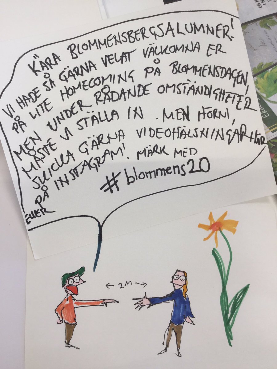 tellusborg's tweet photo. Kära gamla blommensbergare, särskilt ni som gick ut nian i våras. Vi hade gärna bjudit in er till traditionsenlig återträff på Blommensbergsskolas dag, men under rådande omständigheter måste vi ställa in den. Hör av er med en film istället, tagga med #blommens20 i sociala medier. https://t.co/KJVhnaD35s