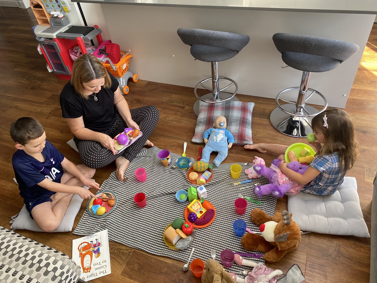 emmy_flynn's tweet photo. Creating a Tiger tea party... Isla using her counting skills to make sure all her guests had cutlery and yummy food! https://t.co/bMjnxossA9