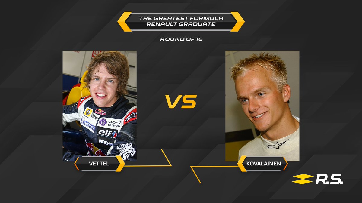 RenaultSeries's tweet image. The Round of 16 voting in the Greatest #FormulaRenault Graduate tournament continues today! 

Vote now for Sebastian Vettel 🇩🇪 or @H_Kovalainen 🇫🇮!

👉 formulerenault.com/round-of-16-ve…