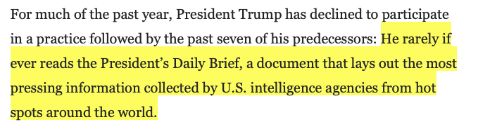 Compare these insider statements regarding Trump's similar approach to briefings and doing his homework to those of Hitler's adjutant. https://www.washingtonpost.com/politics/breaking-with-tradition-trump-skips-presidents-written-intelligence-report-for-oral-briefings/2018/02/09/b7ba569e-0c52-11e8-95a5-c396801049ef_story.html