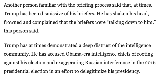 Compare these insider statements regarding Trump's similar approach to briefings and doing his homework to those of Hitler's adjutant. https://www.washingtonpost.com/politics/breaking-with-tradition-trump-skips-presidents-written-intelligence-report-for-oral-briefings/2018/02/09/b7ba569e-0c52-11e8-95a5-c396801049ef_story.html