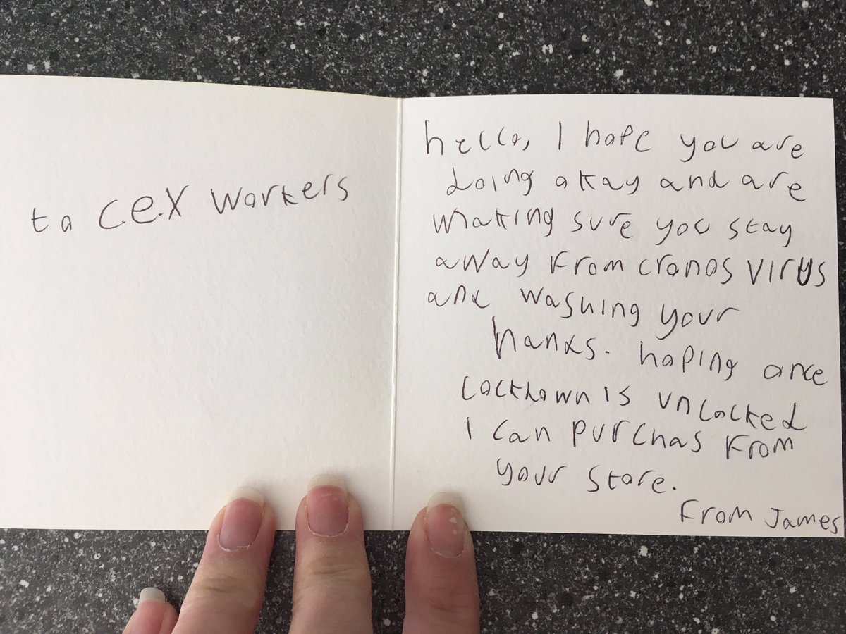 Lisalaaa's tweet photo. @Cex my son has written this for the lovely staff in your Worthing, Montague Street, Branch. (He’s the one that spends a LOT of time looking through the Gameboy/nes/SNES/amiibo boxes!). https://t.co/q0khPjjTwD
