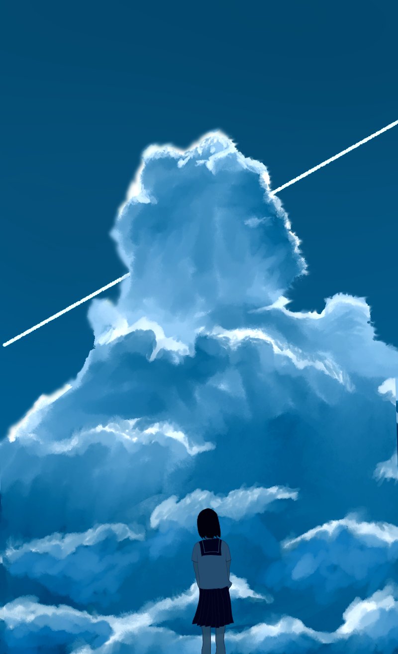 青原匠 入道雲と少女 絵描きさんと繋がりたい 春の創作クラスタフォロー祭り 風景イラスト T Co Oumoxqhn4d Twitter