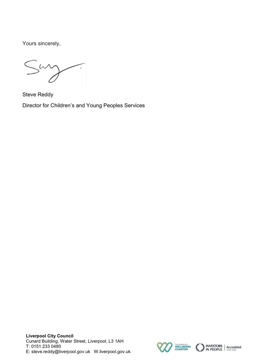 Parents and carers, please see attached letter from Steve Reddy, Director for Children’s and Young People’s Services regarding arrangements for 1st June