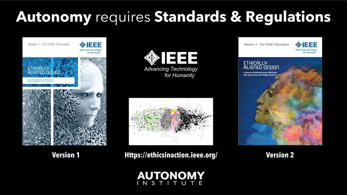 ATRIUSinc's tweet photo. Autonomy requires - Ethically Aligned Design,  IEEE Standards Association Over 15 Standards Working Groups focused on AI Ethics issues (algorithmic bias, transparency, facial recognition, emotion AI (affective computing), and more).   Download the Report: https://t.co/tT1nxzGrM0 https://t.co/LyeGDleMp6