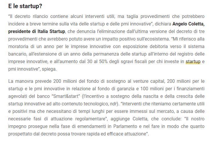 La voce delle startup e pmi innovative sul DL #Rilancio per bocca di @AngeloColetta_ Presidente di #ItaliaStartup su @We__Wealth

we-wealth.com/it/news/aziend…