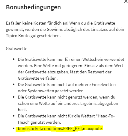 DirtyCode1337's tweet photo. Wenn du mal wieder vergisst, deiner Konfiguration alle Werte zuzuweisen ... wie hoch ist gleich die Maximalquote für #Freebets bei @tipico ? :)#frontend #bug https://t.co/lzz3spdeXb