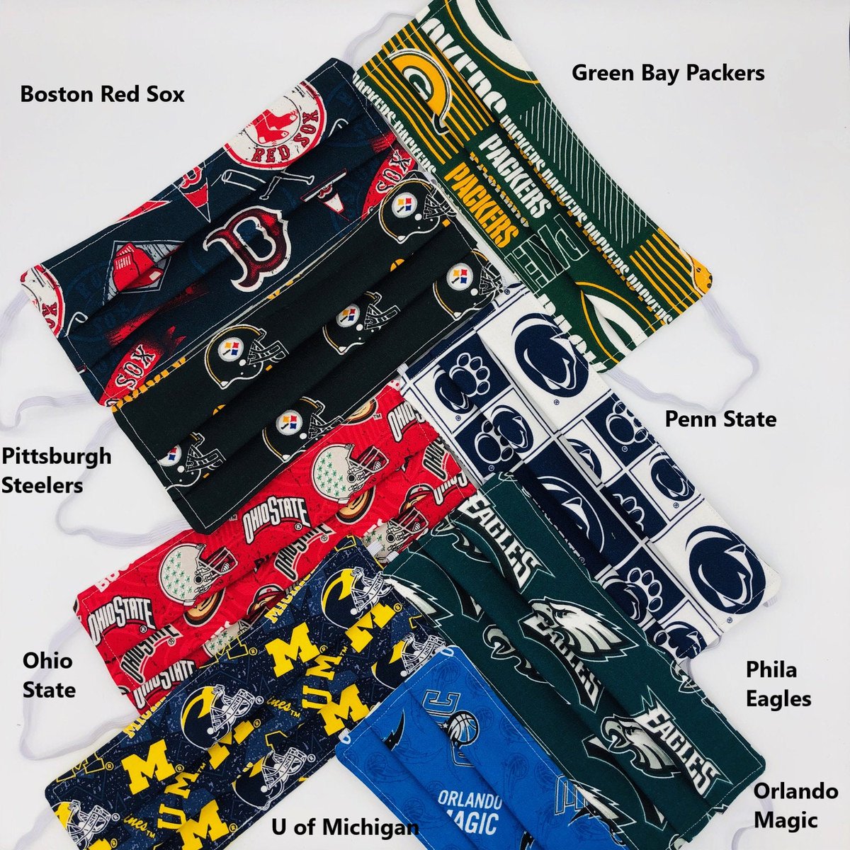 DarcyLeeDesign's tweet photo. Just added:  More Pittsburgh Steelers masks in my #etsy shop!  Working on Penn State and Eagles fabric, but it is apparently in HIGH DEMAND!  Ohio State and U of Michigan also...stay tuned!!!!   https://t.co/sSiNxD20lz #facemask #fabricmask https://t.co/l5BRZn64hm