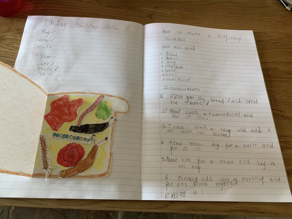 Katy1406's tweet photo. Niamh loved writing instructions with you this week Miss Browne! Thank you #ONAYear1 https://t.co/9o42jtdaCO