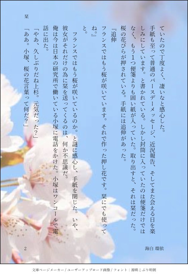 瑠依 栞 未来捏造 久々に書いたため誤字脱字や設定ブレなどはご容赦くださいませ 探偵チームkz事件ノート 上彩